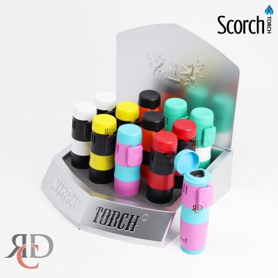 SCORCH TORCH 3T MATTE FINISH & VIBRANT COLORS W/ PUNCH & SEE-THRU BUTANE - STDS81 12CT/ DISPLAY